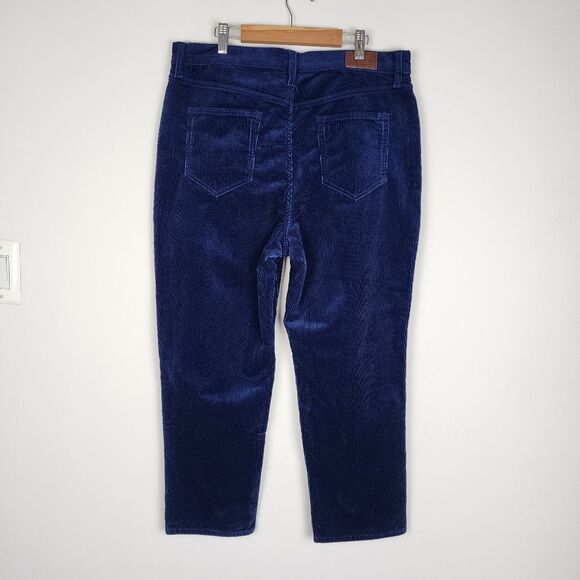 Lands End Blue Corduroy Pants Stretchy High Rise Women Size 14 P - Picture 3 of 16